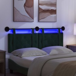 Tête de lit suspendue Avec lumière LED Vert foncé Velours 634166634166