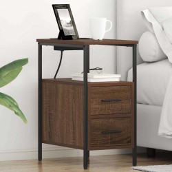 Cabinet de chevet avec tiroir 2 pcs Chêne brun 30 x 48 x 61 cm 634169634169