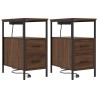 Cabinet de chevet avec tiroir 2 pcs Chêne brun 30 x 48 x 61 cm 634169634169