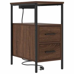 Cabinet de chevet avec tiroir 2 pcs Chêne brun 30 x 48 x 61 cm 634169634169