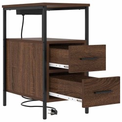 Cabinet de chevet avec tiroir 2 pcs Chêne brun 30 x 48 x 61 cm 634169634169