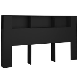 Armoire de tête de lit Noir 180x18,5x104,5 cm 634182634182