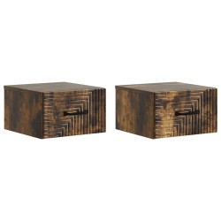 Cabinet de chevet mural 2 pcs Chêne fumé 34,5 x 33 x 20 cm 634186634186