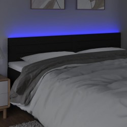 Tête de lit à LED Noir 180x5x78/88 cm Tissu 634187634187