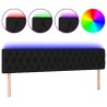 Tête de lit à LED Noir 180x7x78/88 cm Tissu 634188634188