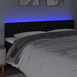 Tête de lit à LED Noir 180x7x78/88 cm Tissu 634188634188