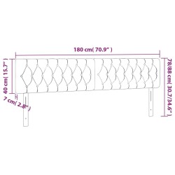 Tête de lit à LED Noir 180x7x78/88 cm Tissu 634188634188