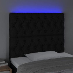 Tête de lit à LED Noir 90x7x118/128 cm Tissu 634190634190