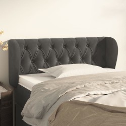 Tête de lit avec oreilles Gris foncé 103x23x78/88 cm Velours 634193634193