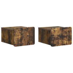 Cabinet de chevet mural 2 pcs Chêne fumé 33 x 34,5 x 24 cm 634194634194