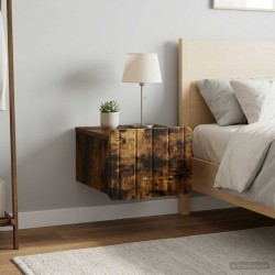 Cabinet de chevet mural 2 pcs Chêne fumé 33 x 34,5 x 24 cm 634194634194