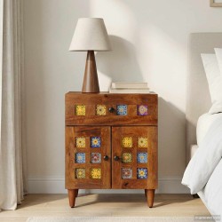Cabinet de chevet Marron 50 x 33 x 60 cm Bois de mangue massif 634196634196