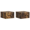Cabinet de chevet mural 2 pcs Chêne fumé 33 x 34,5 x 20 cm 634197634197