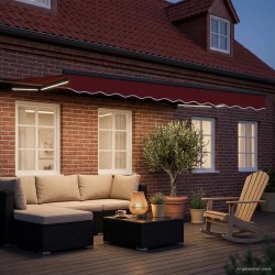 Auvent rétractable électrique Rouge et Anthracite 3 x 2,5 m 634207634207