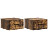 Cabinet de chevet mural 2 pcs Chêne fumé 34,5 x 33 x 20 cm 634209634209