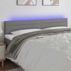 Tête de lit à LED Gris foncé 160x5x78/88 cm Tissu 634211634211
