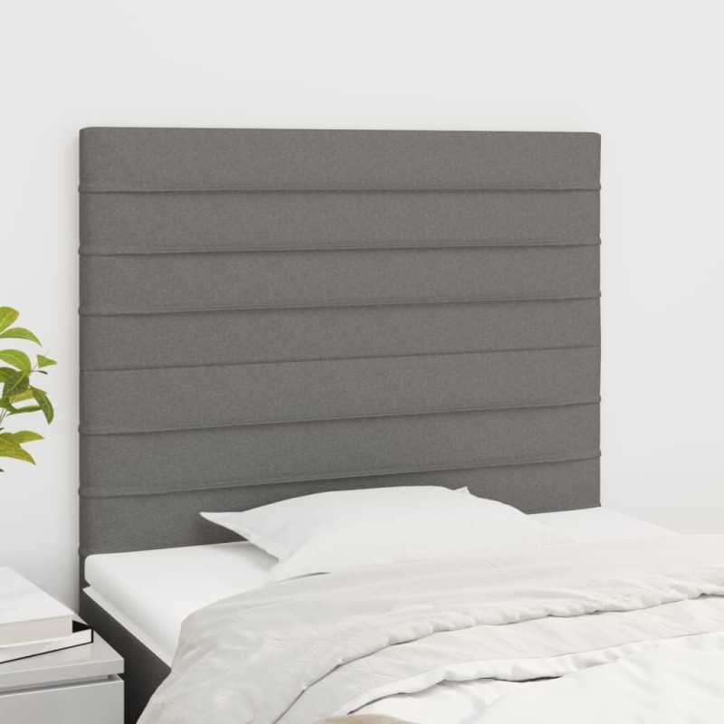 Tête de lit Gris foncé 80x5x118/128 cm Tissu 634213634213