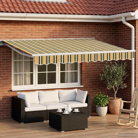 Auvent rétractable électrique Vert, Jaune, Blanc 3 x 2,5 m 634214634214
