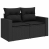 Salon de jardin 6 pcs avec coussins noir résine tressée 634219634219