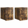 Cabinet de chevet mural 2 pcs Chêne fumé 33 x 34,5 x 43 cm 634221634221