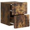 Cabinet de chevet mural 2 pcs Chêne fumé 33 x 34,5 x 43 cm 634221634221