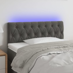Tête de lit à LED Gris foncé 100x7x78/88 cm Velours 634225634225