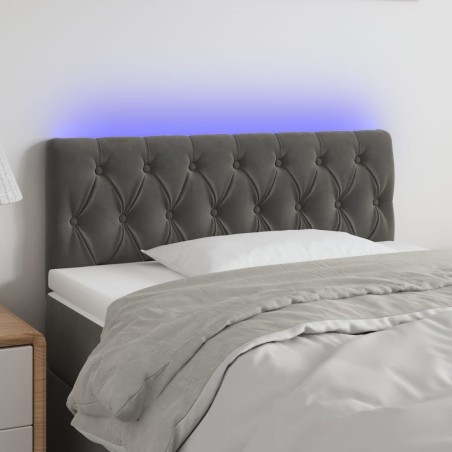 Tête de lit à LED Gris foncé 100x7x78/88 cm Velours 634225634225
