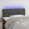 Tête de lit à LED Gris foncé 100x7x78/88 cm Velours 634225634225