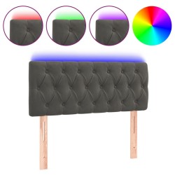 Tête de lit à LED Gris foncé 100x7x78/88 cm Velours 634225634225