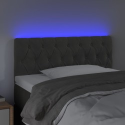 Tête de lit à LED Gris foncé 100x7x78/88 cm Velours 634225634225