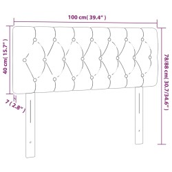 Tête de lit à LED Gris foncé 100x7x78/88 cm Velours 634225634225