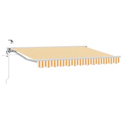 Auvent rétractable électrique Jaune et blanc 3 x 2,5 m 634228634228