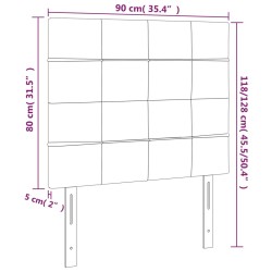 Tête de lit à LED Gris clair 90x5x118/128 cm Tissu 634229634229