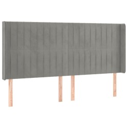 Tête de lit avec oreilles Gris clair 203x16x118/128 cm Velours 634239634239