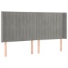 Tête de lit avec oreilles Gris clair 203x16x118/128 cm Velours 634239634239