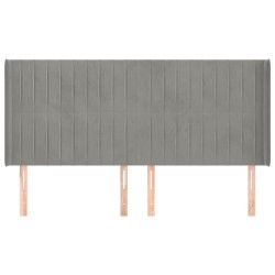 Tête de lit avec oreilles Gris clair 203x16x118/128 cm Velours 634239634239