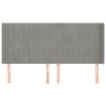 Tête de lit avec oreilles Gris clair 203x16x118/128 cm Velours 634239634239