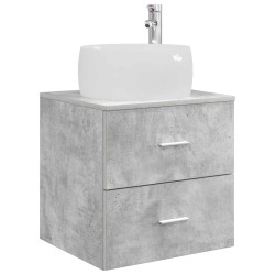 Vanité de lavabo mural Gris béton 49,5 x 44,5 x 66 cm 634243634243