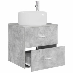 Vanité de lavabo mural Gris béton 49,5 x 44,5 x 66 cm 634243634243