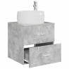 Vanité de lavabo mural Gris béton 49,5 x 44,5 x 66 cm 634243634243