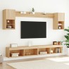 Unités murales TV avec LED 6 pcs chêne sonoma bois d'ingénierie 634245634245