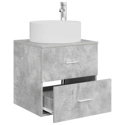 Vanité de lavabo mural Gris béton 49,5 x 44,5 x 65,5 cm 634250634250