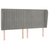 Tête de lit avec oreilles Gris clair 203x23x118/128 cm Velours 634252634252