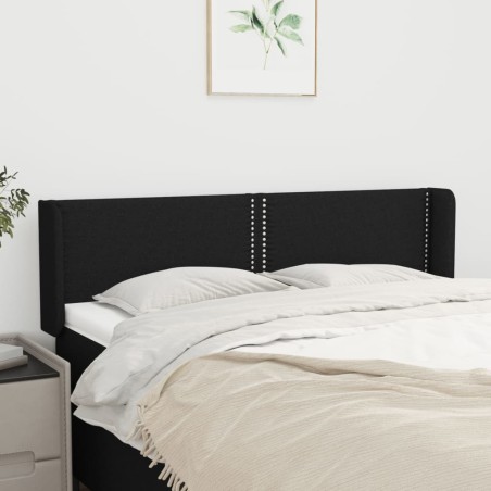 Tête de lit avec oreilles Noir 147x16x78/88 cm Tissu 634253634253