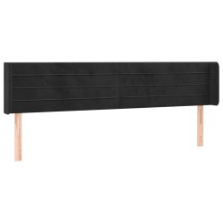 Tête de lit avec oreilles Noir 203x16x78/88 cm Velours 634254634254
