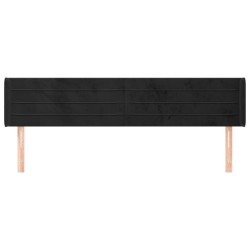 Tête de lit avec oreilles Noir 203x16x78/88 cm Velours 634254634254