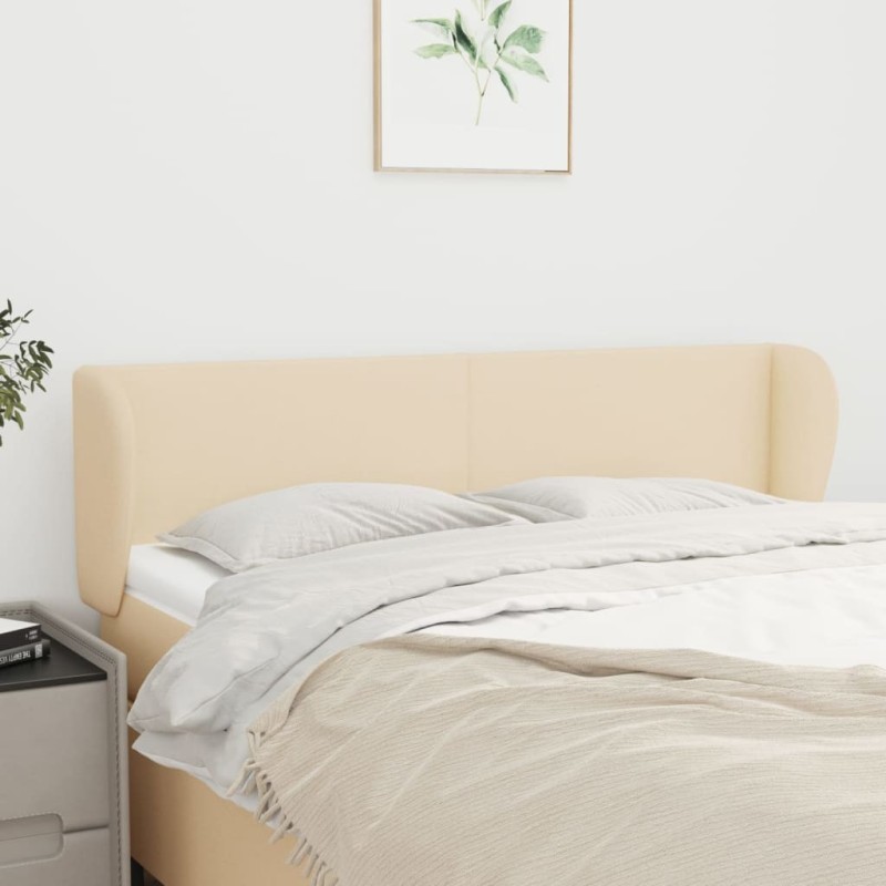 Tête de lit avec oreilles Crème 147x23x78/88 cm Tissu 634263634263