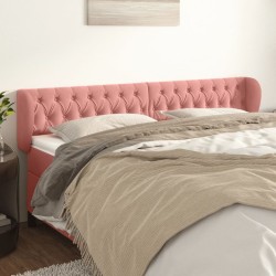 Tête de lit avec oreilles Rose 203x23x78/88 cm Velours 634265634265