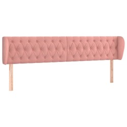 Tête de lit avec oreilles Rose 203x23x78/88 cm Velours 634265634265