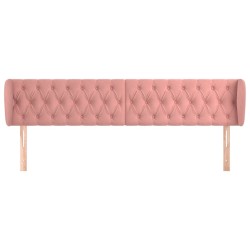 Tête de lit avec oreilles Rose 203x23x78/88 cm Velours 634265634265